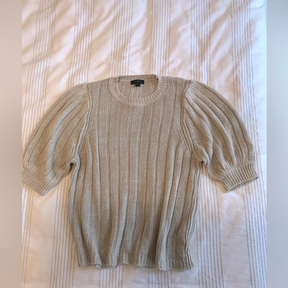 J Crew Linen short sleeve sweater